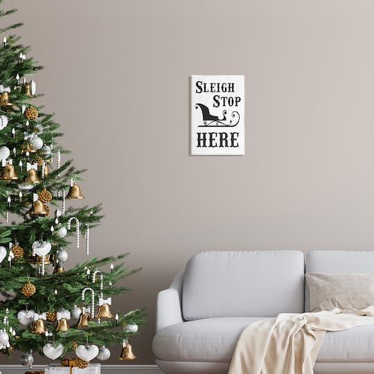 Stupell Industries Sleigh Stop Here Holiday Sled Wall Plaque Art